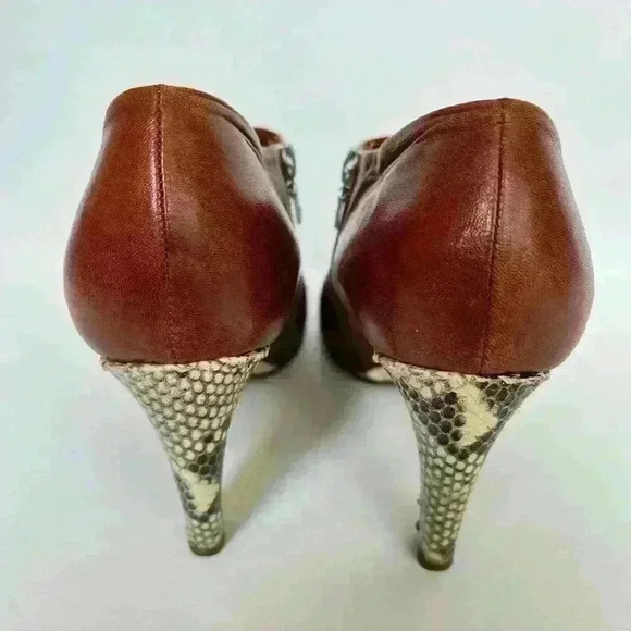 Dries Van Noten Leather Python Heel Booties - Picture 6 of 10